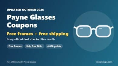 Payne Glasses coupons 2026: free frames and free shipping