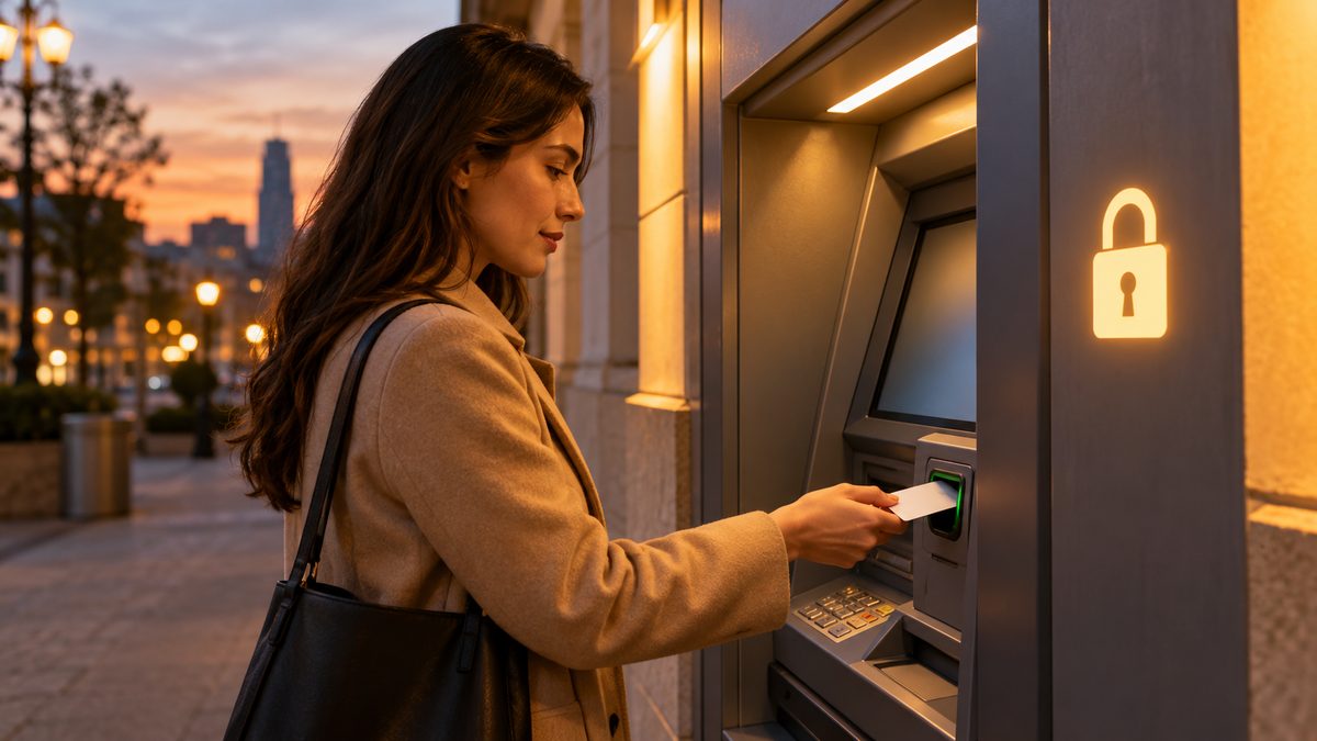 Donor using an ATM with a prepaid plasma card, a reminder that ATM balance checks can cost a fee