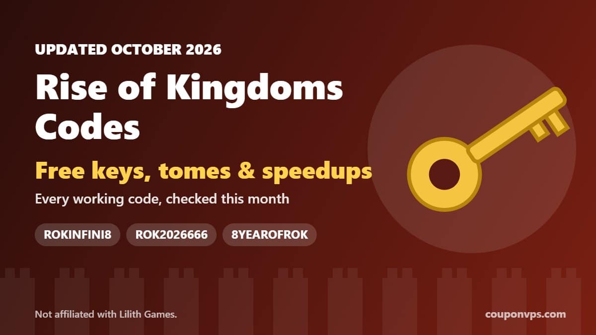 Rise of Kingdoms codes October 2026: free keys, tomes and speedups